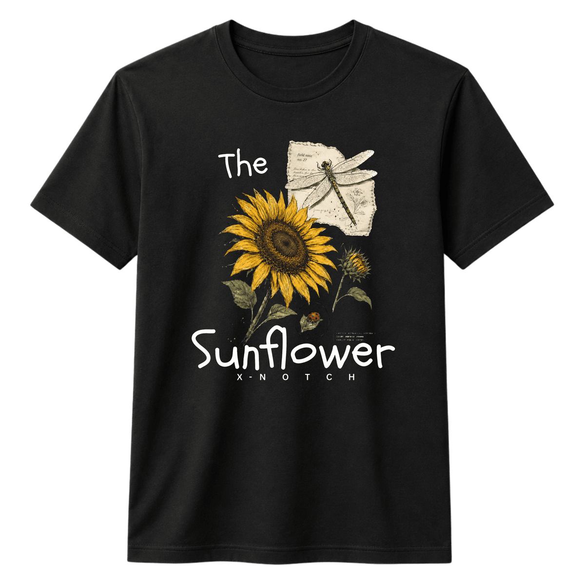 The Sunflower Graphic 100% Cotton T-shirt X NOTCH - Black