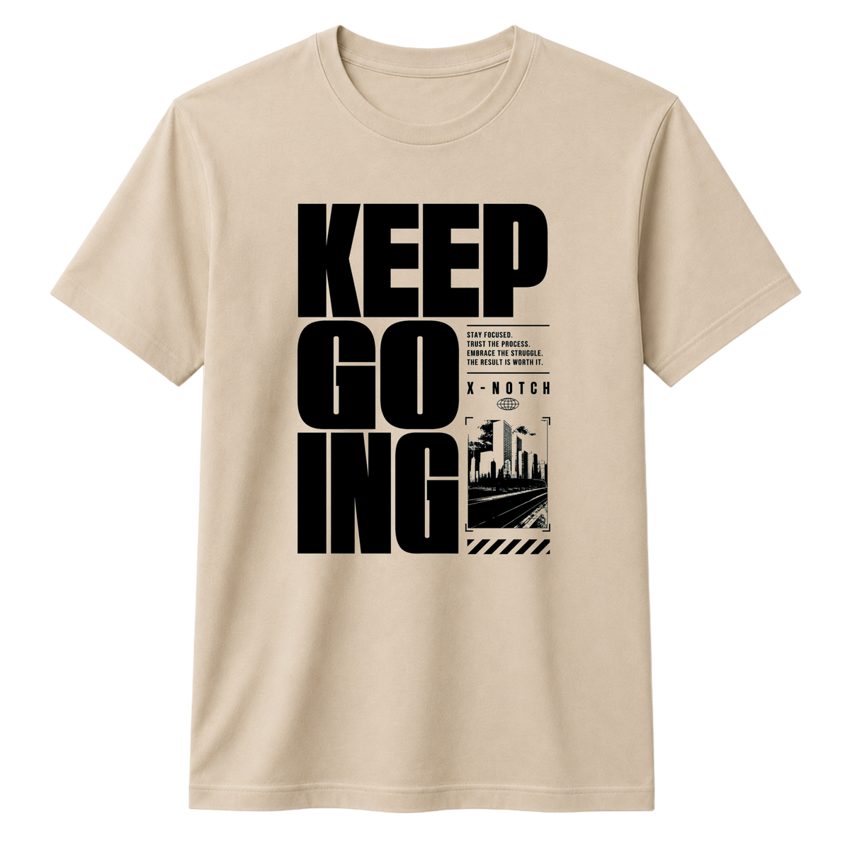 Keep Going 100% Cotton T-shirt  X NOTCH - Beige