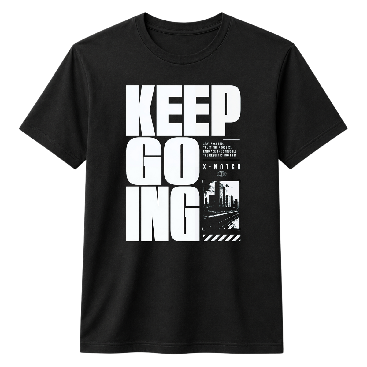 Keep Going 100% Cotton T-shirt  X NOTCH - Black