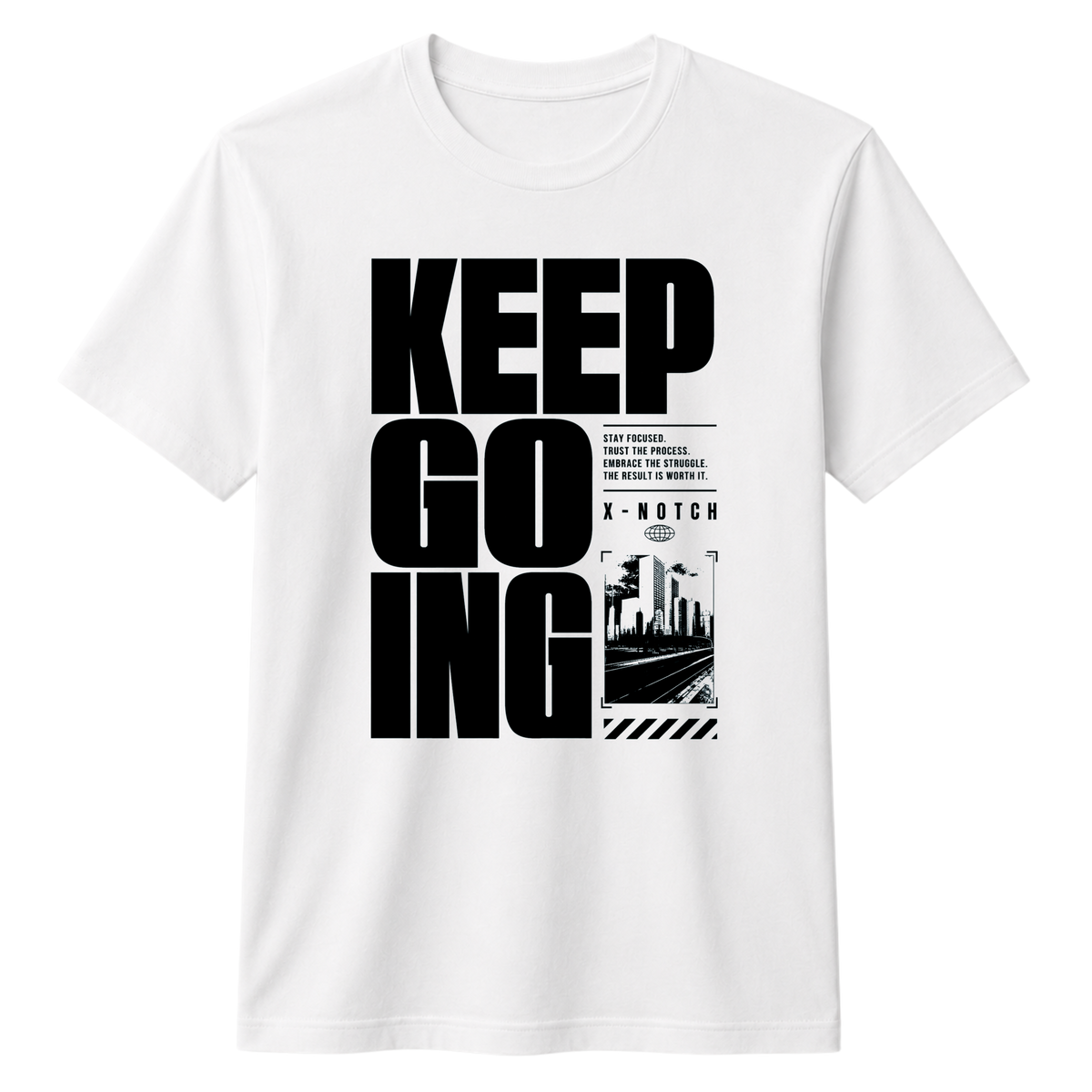 Keep Going 100% Cotton T-shirt  X NOTCH - White