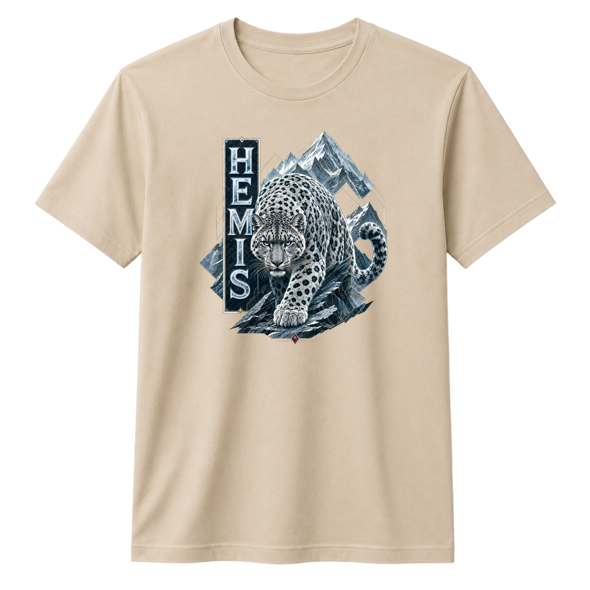 Hemis Snow Leopard 100% Cotton T-shirt - Beige