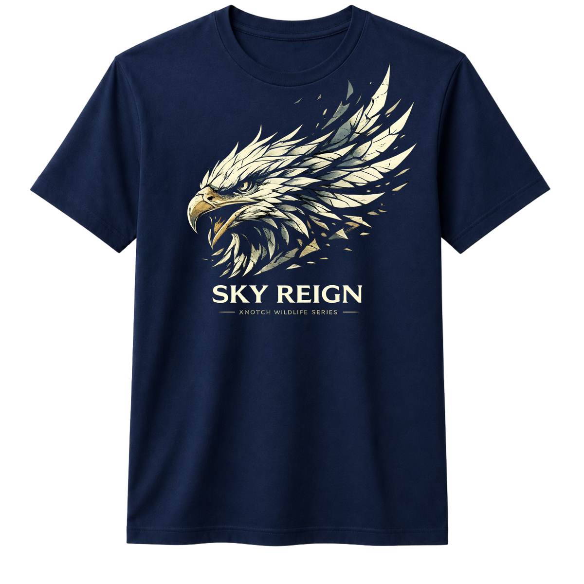 Sky Reign Eagle 100% Cotton T-shirt X NOTCH - Navy Blue