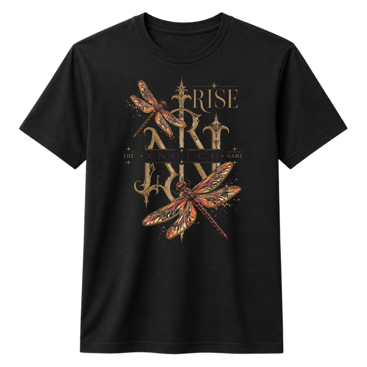 Rise Dragonfly 100% Cotton T-shirt - Black