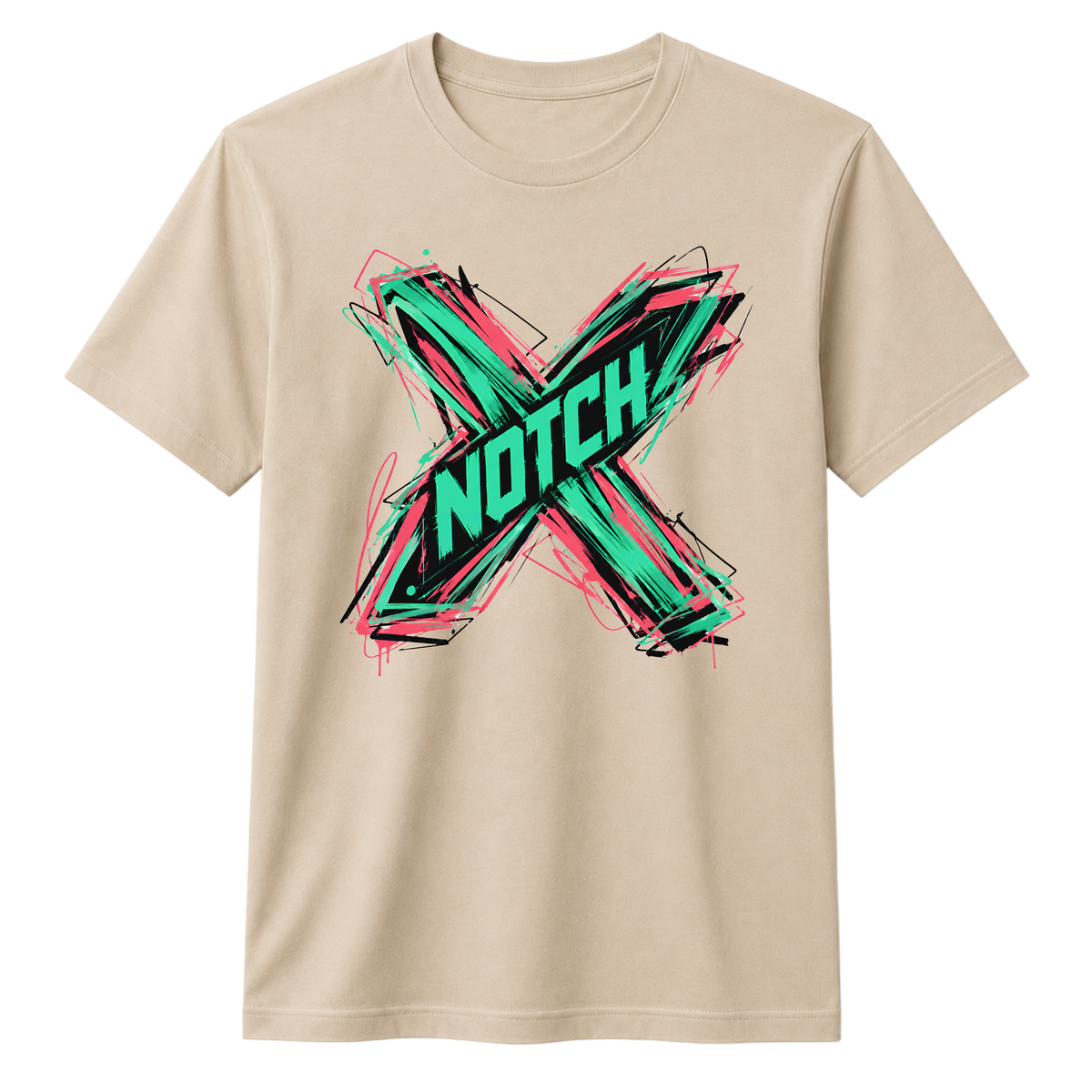 X Abstract Streetwear Graphic 100% Cotton T-Shirt – X NOTCH - Beige