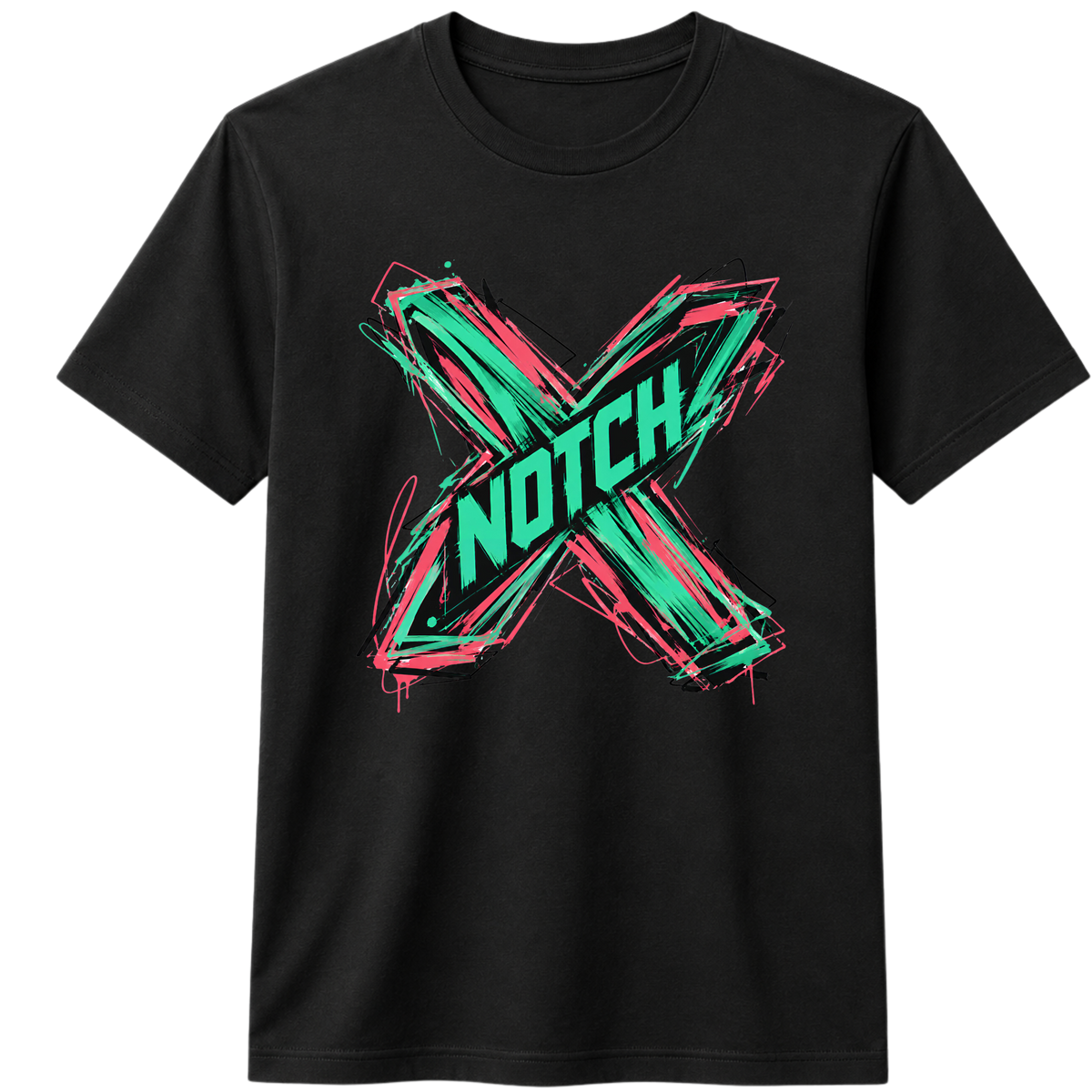 X Abstract Streetwear Graphic 100% Cotton T-Shirt – X NOTCH - Black