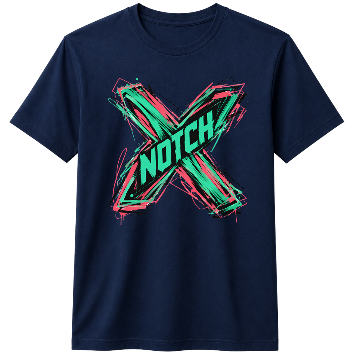 X Abstract Streetwear Graphic 100% Cotton T-Shirt – X NOTCH - Navy Blue