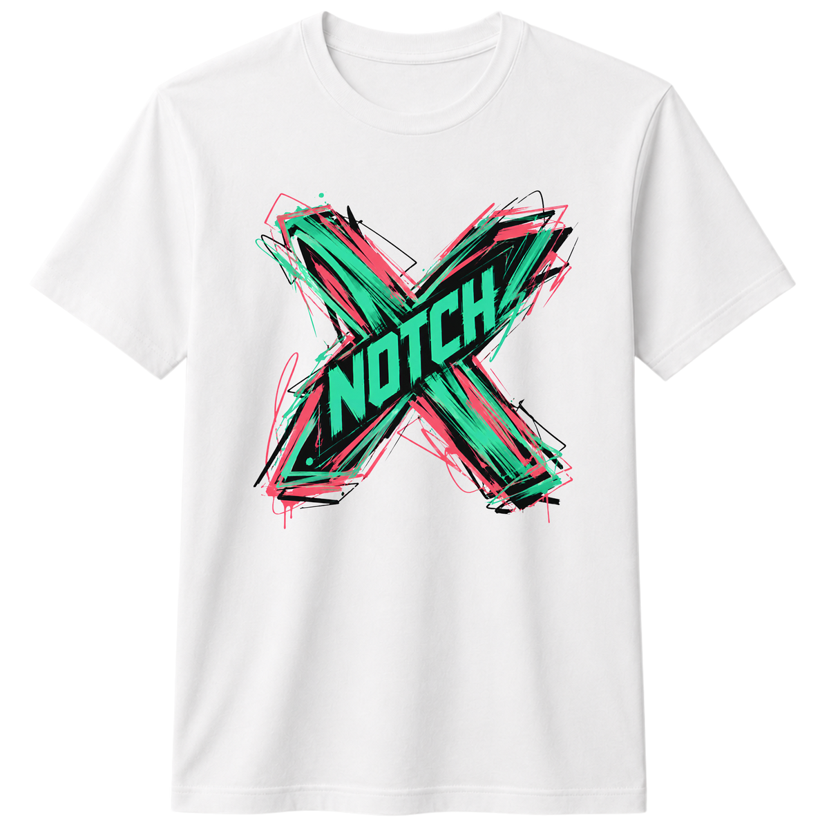 X Abstract Streetwear Graphic 100% Cotton T-Shirt – X NOTCH - White