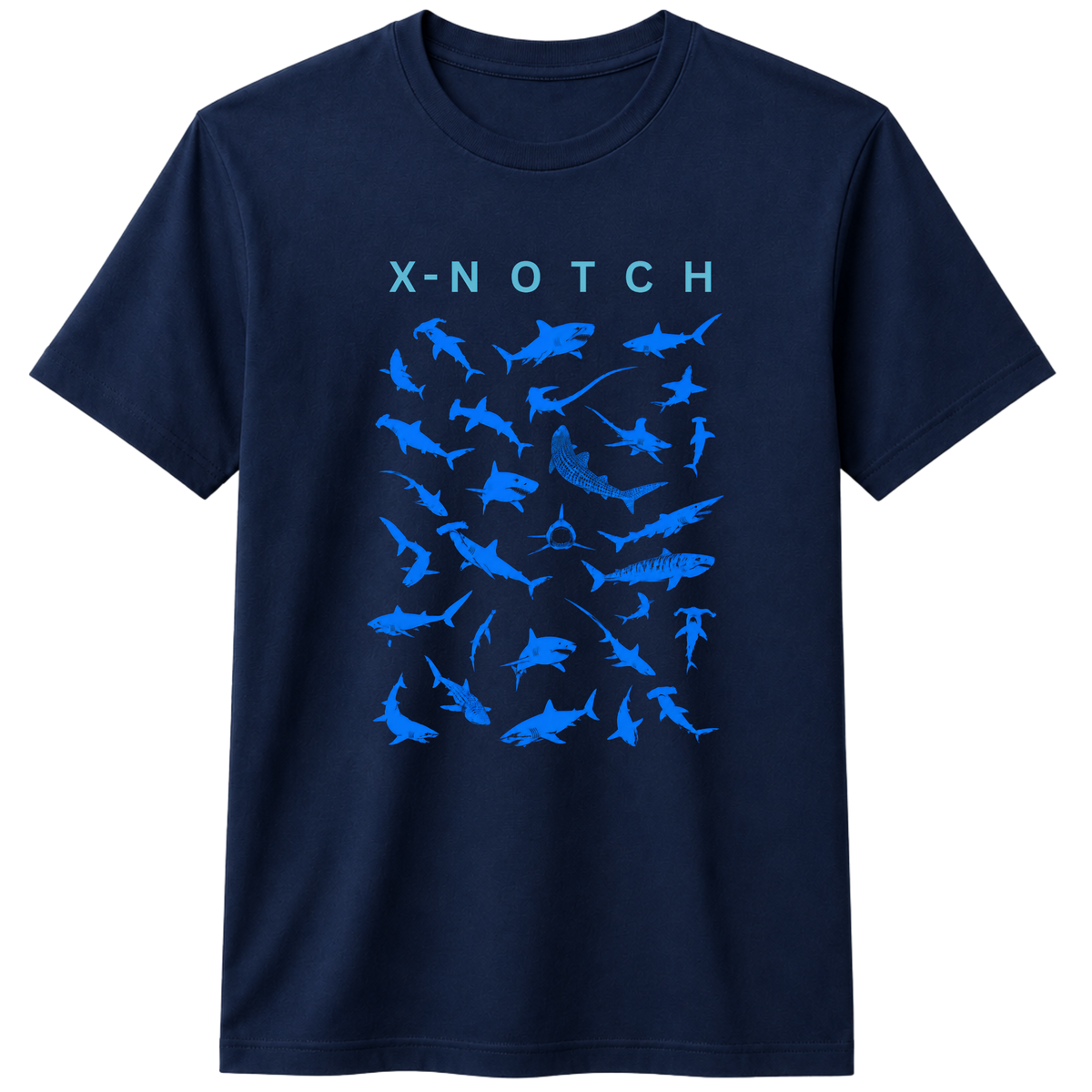 Shark Kingdom 100% Cotton T-Shirt – X NOTCH - Navy Blue