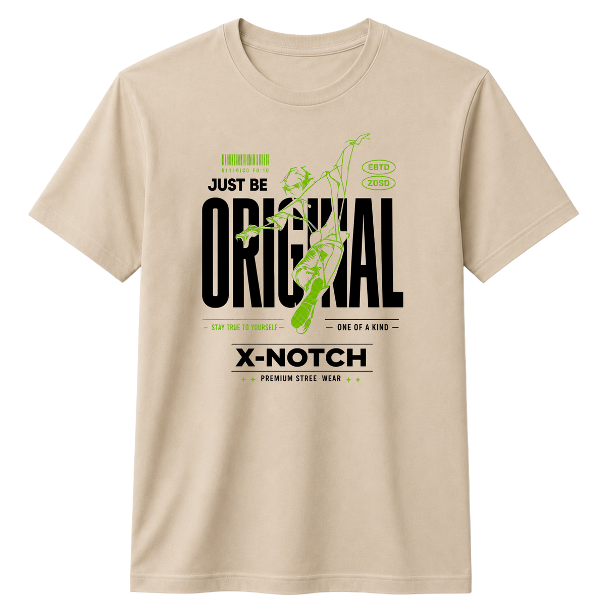 Origenal Graphic 100% Cotton T-Shirt – X NOTCH - Beige