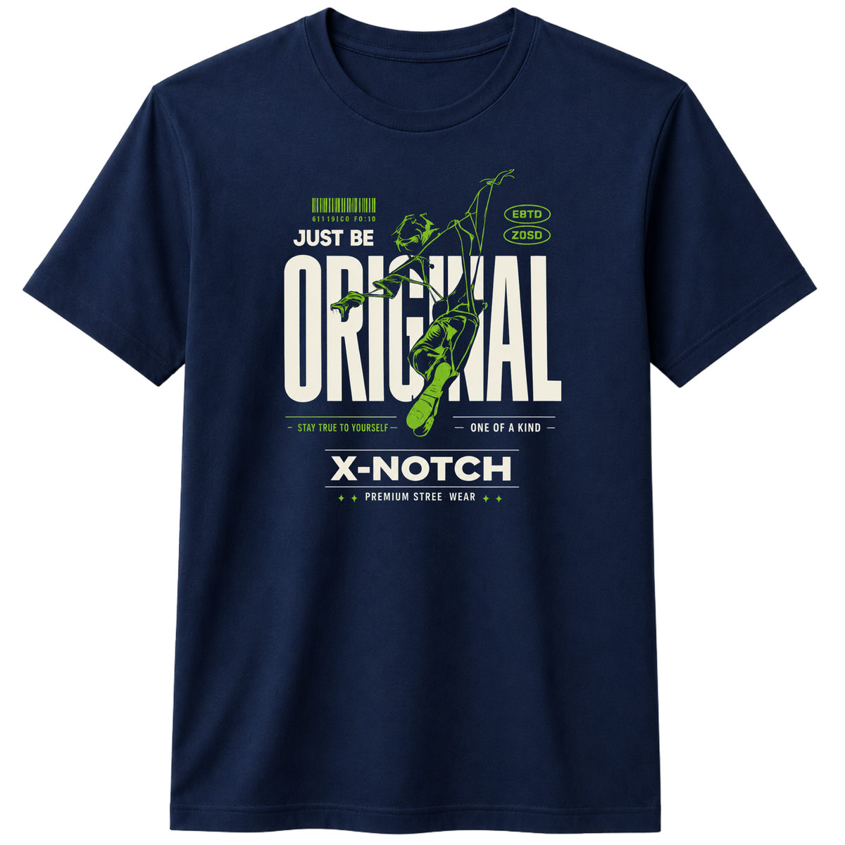 Origenal Graphic 100% Cotton T-Shirt – X NOTCH - Navy Blue