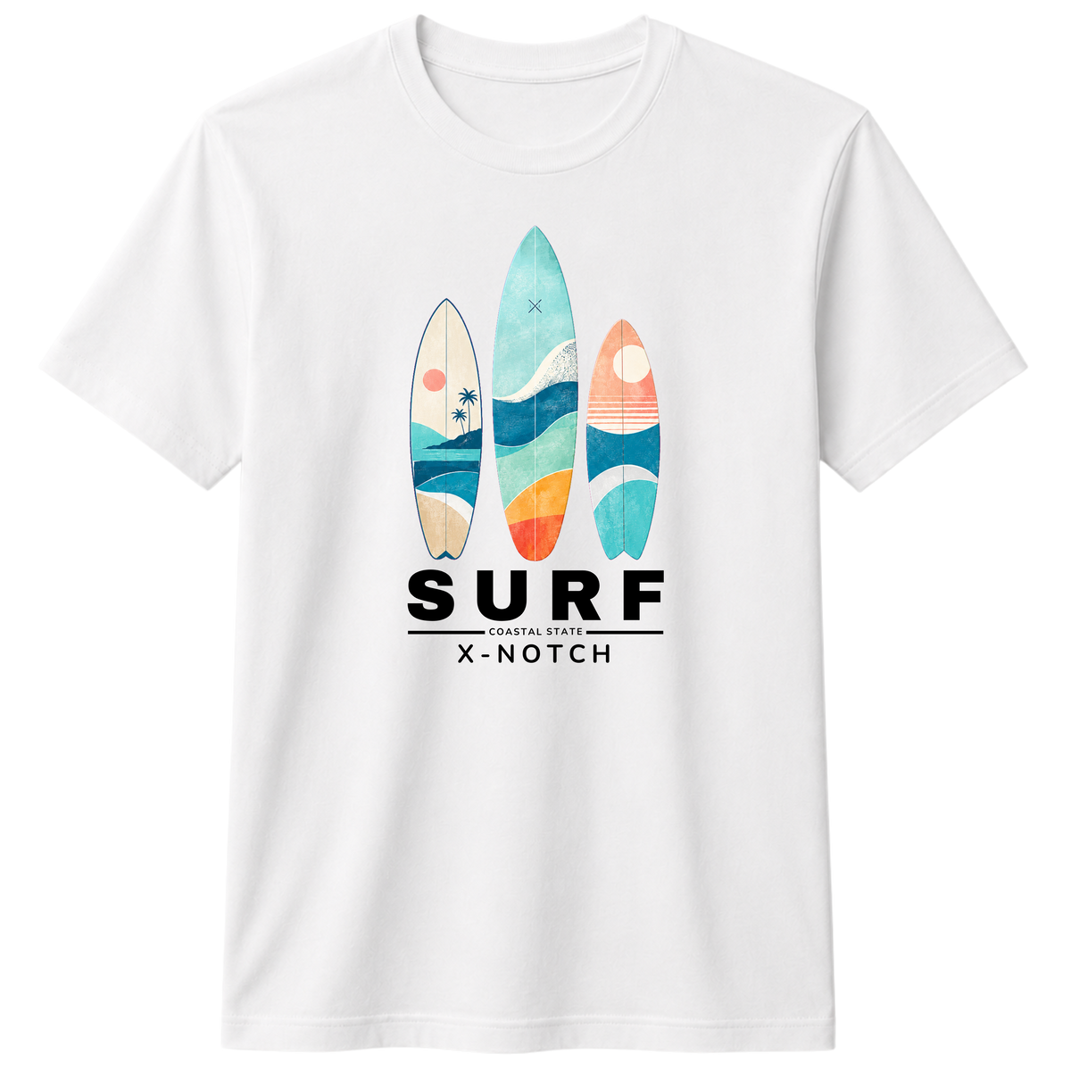 Surf 100% Cotton T-Shirt – X NOTCH - White