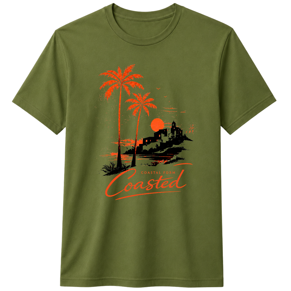 Coasted 100% Cotton T-Shirt – X NOTCH - Olive green