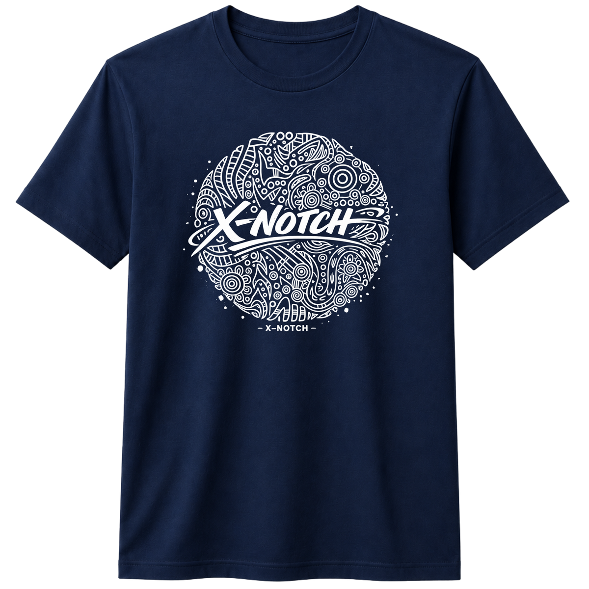 X NOTCH Pattern Fusion 100% Cotton T-Shirt – X NOTCH - Navy Blue