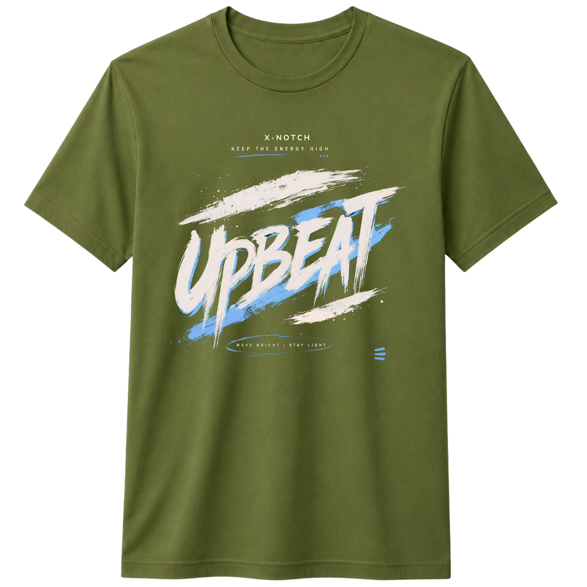 Upbeat 100% Cotton T-Shirt – X NOTCH - Olive green
