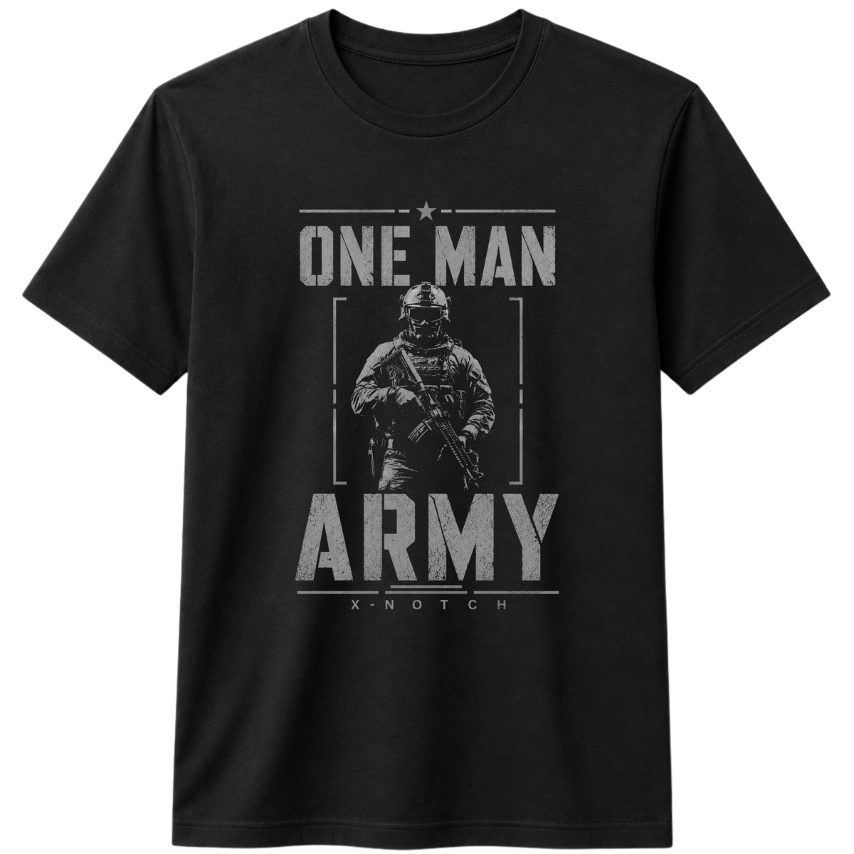 One Man Army 100% Cotton T-Shirt – X NOTCH - Black