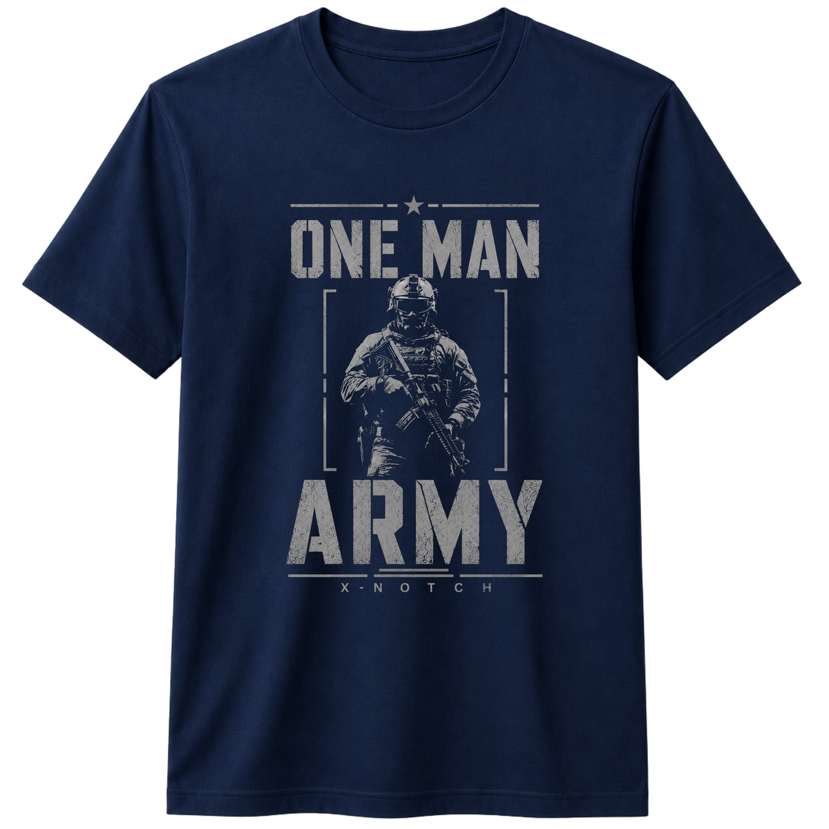 One Man Army 100% Cotton T-Shirt – X NOTCH - Navy Blue