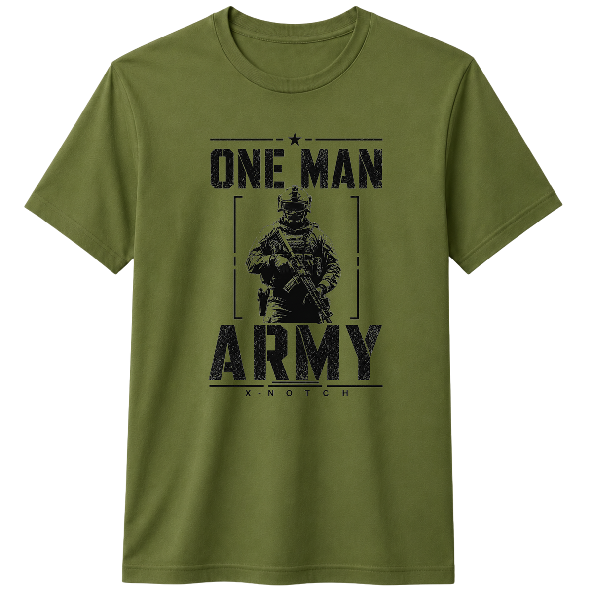 One Man Army 100% Cotton T-Shirt – X NOTCH - Olive green