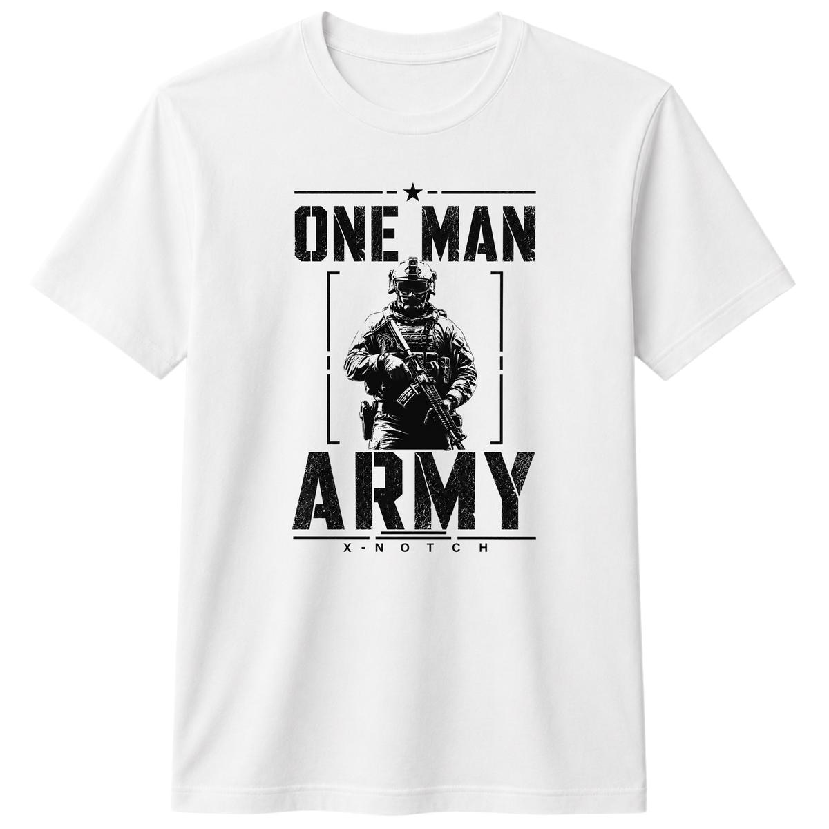 One Man Army 100% Cotton T-Shirt – X NOTCH - White