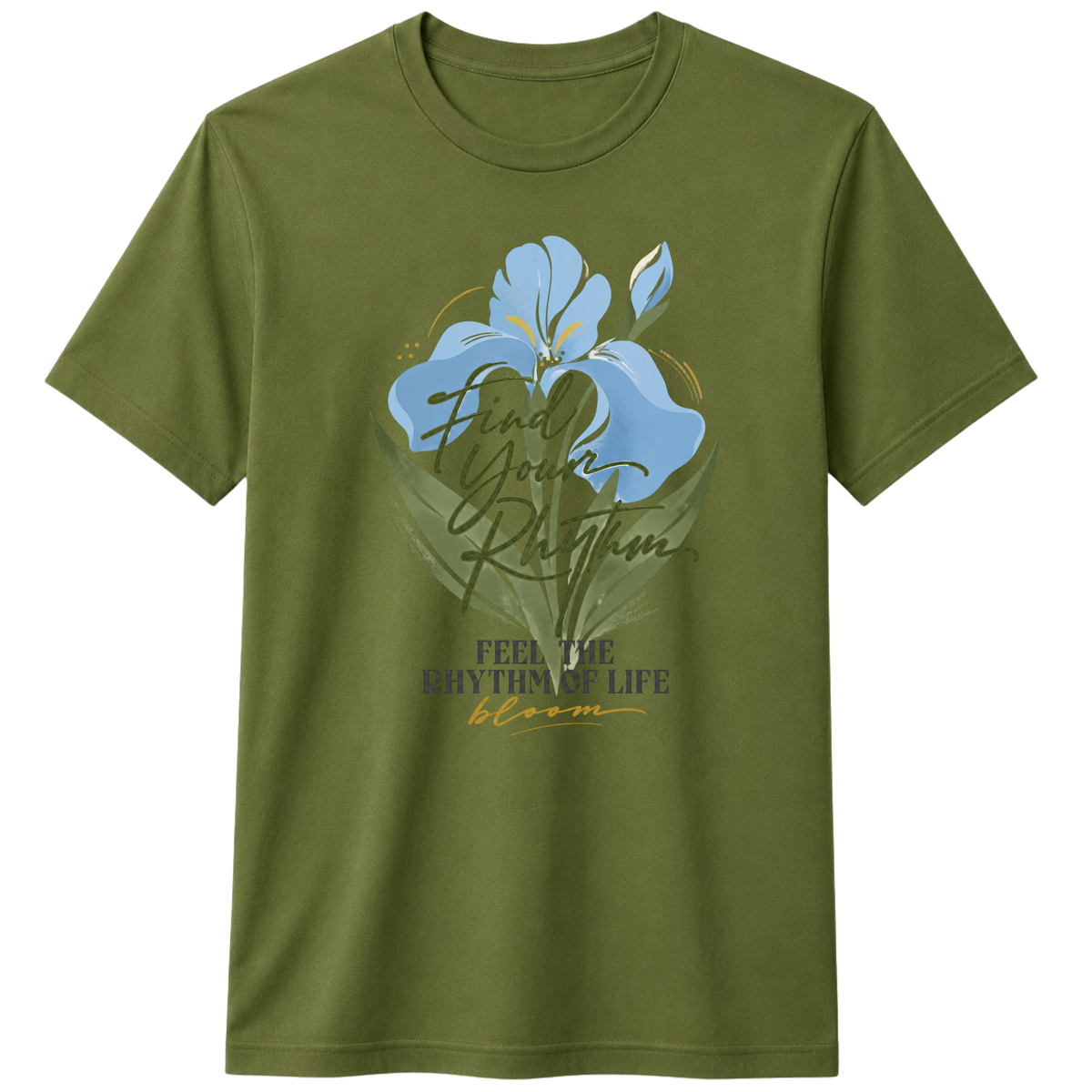 Find Your Rhythm 100% Cotton T-Shirt – X NOTCH - Olive green