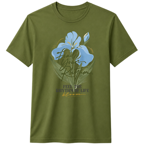 Find Your Rhythm 100% Cotton T-Shirt – X NOTCH - Olive green