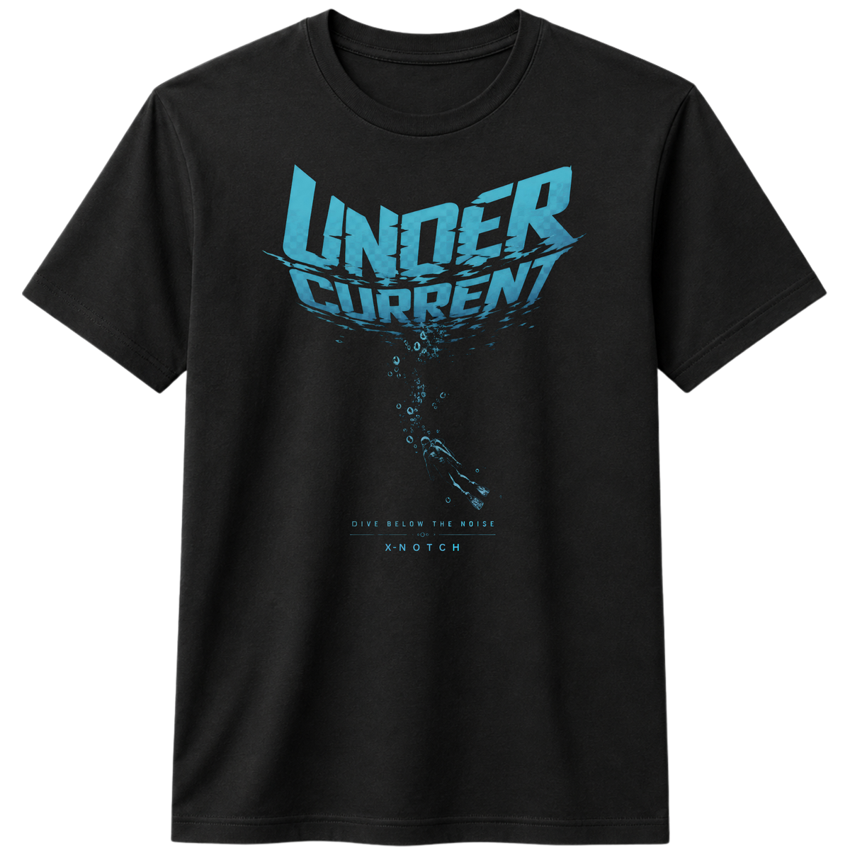 Under Current 100% Cotton T-shirt | X NOTCH - Black