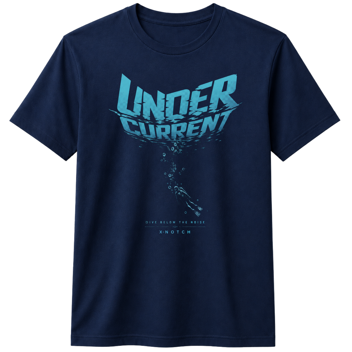 Under Current 100% Cotton T-shirt | X NOTCH - Navy Blue