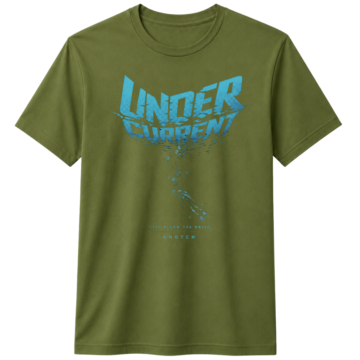 Under Current 100% Cotton T-shirt | X NOTCH - Olive green