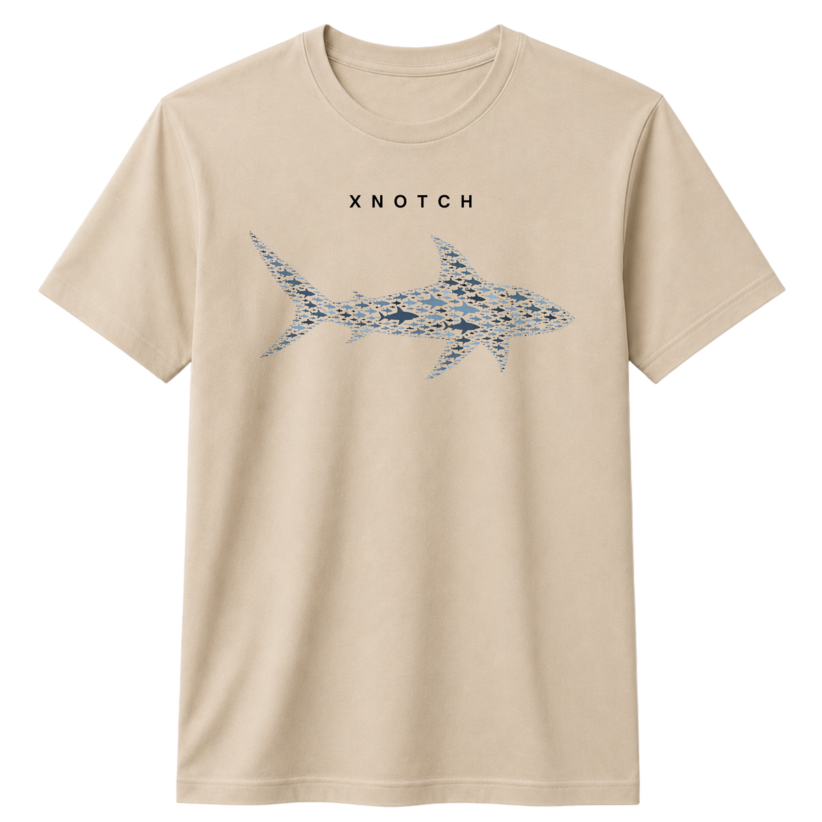 Shark Formation 100% Cotton T-shirt | X NOTCH - Beige