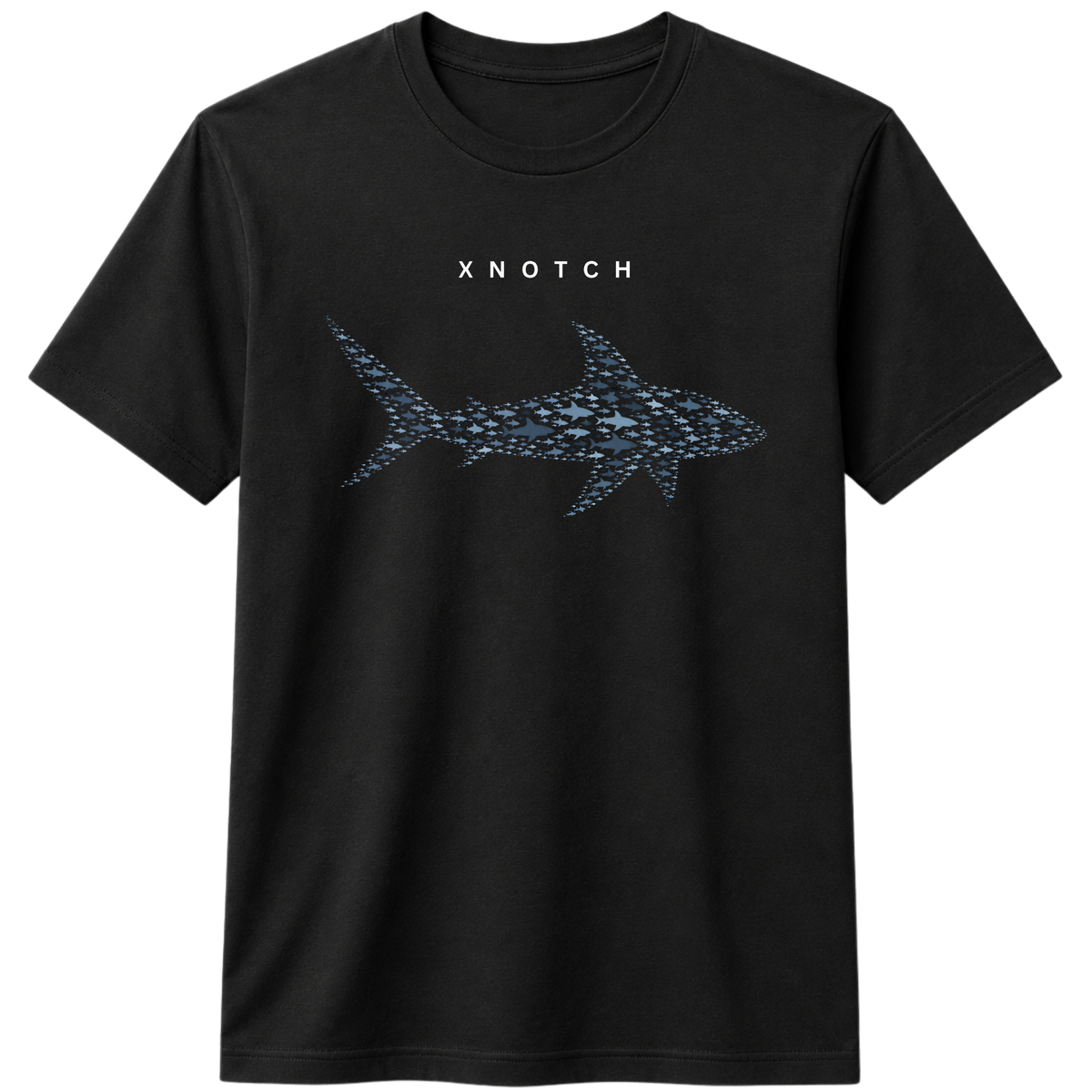 Shark Formation 100% Cotton T-shirt | X NOTCH - Black