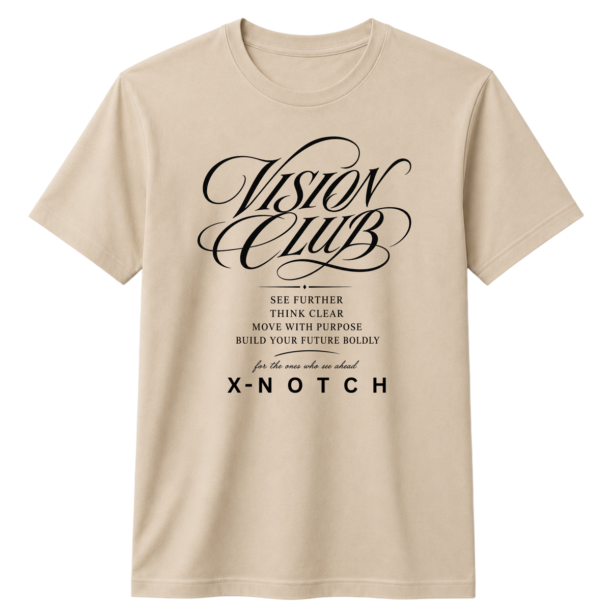 Vision Club 100% Cotton T-shirt | X NOTCH - Beige