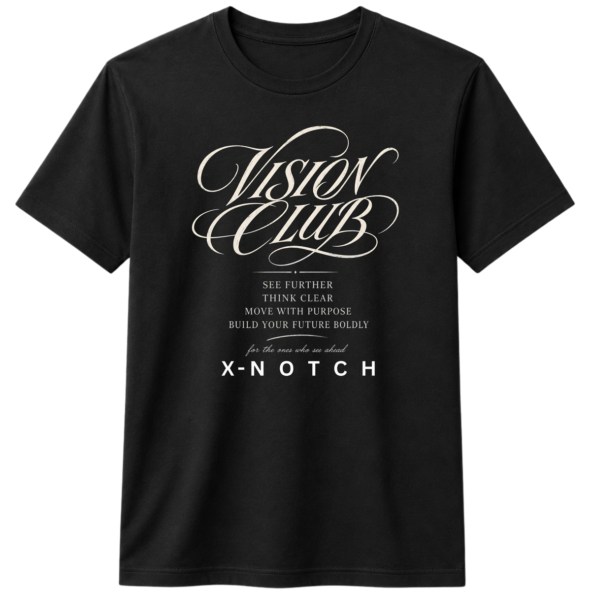 Vision Club 100% Cotton T-shirt | X NOTCH - Black