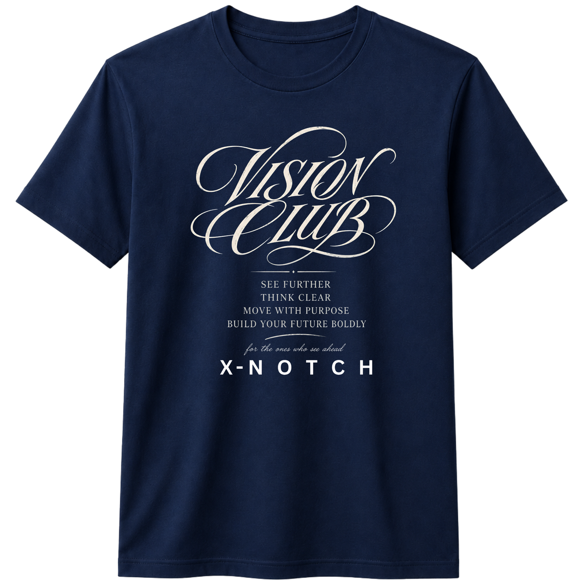 Vision Club 100% Cotton T-shirt | X NOTCH - Navy Blue