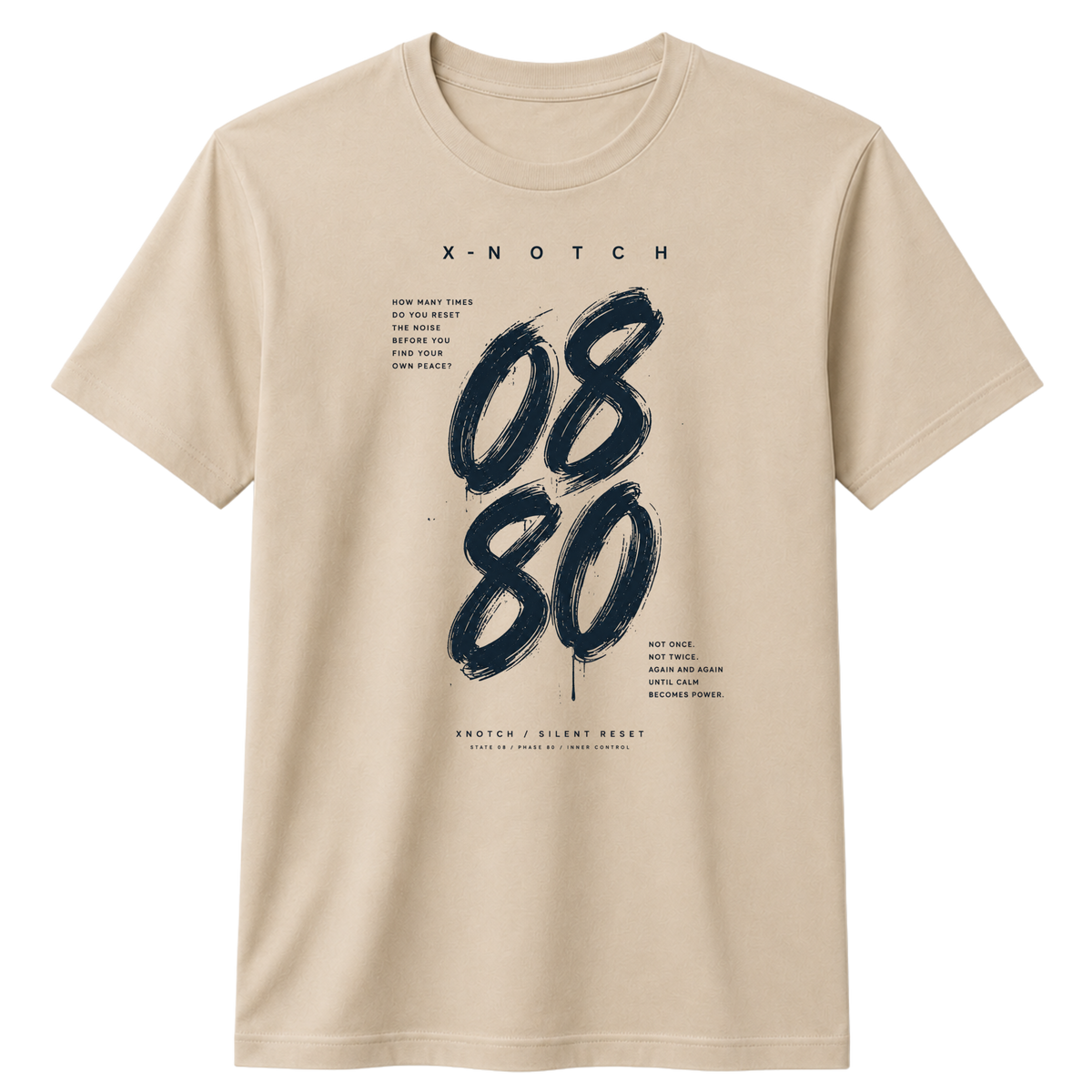 08 ,100% Cotton T-shirt | X NOTCH - Beige