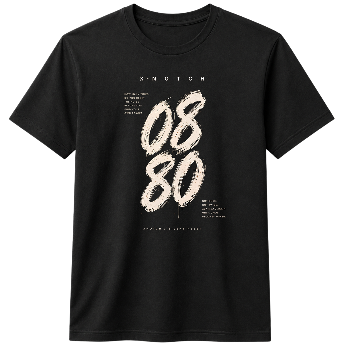 08 ,100% Cotton T-shirt | X NOTCH - Black