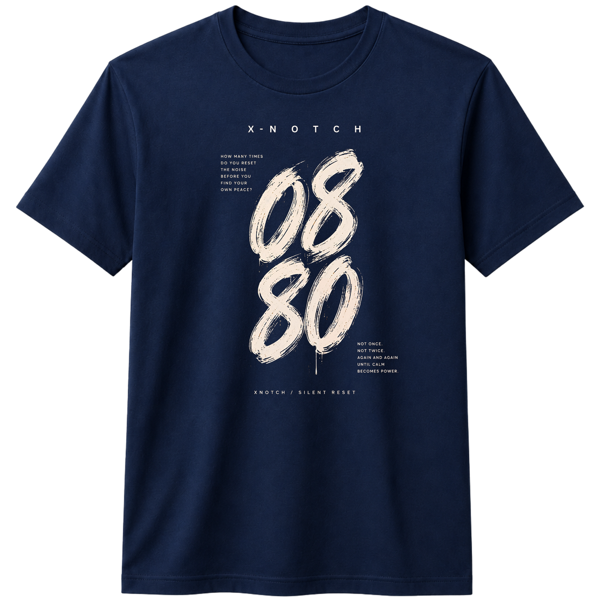 08 ,100% Cotton T-shirt | X NOTCH - Navy Blue