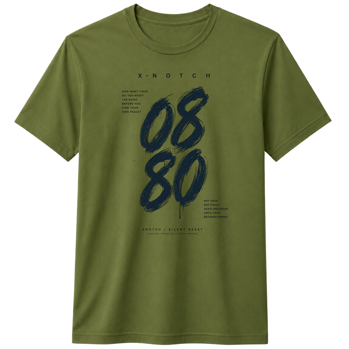 08 ,100% Cotton T-shirt | X NOTCH - Olive green
