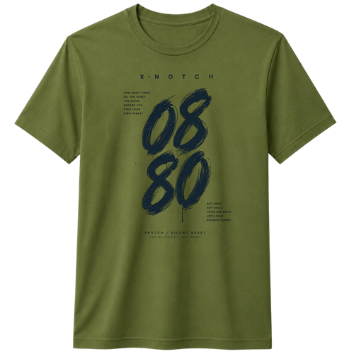 08 ,100% Cotton T-shirt | X NOTCH - Olive green