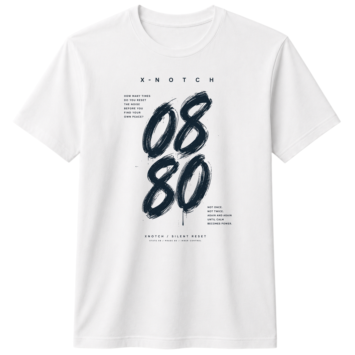 08 ,100% Cotton T-shirt | X NOTCH - White