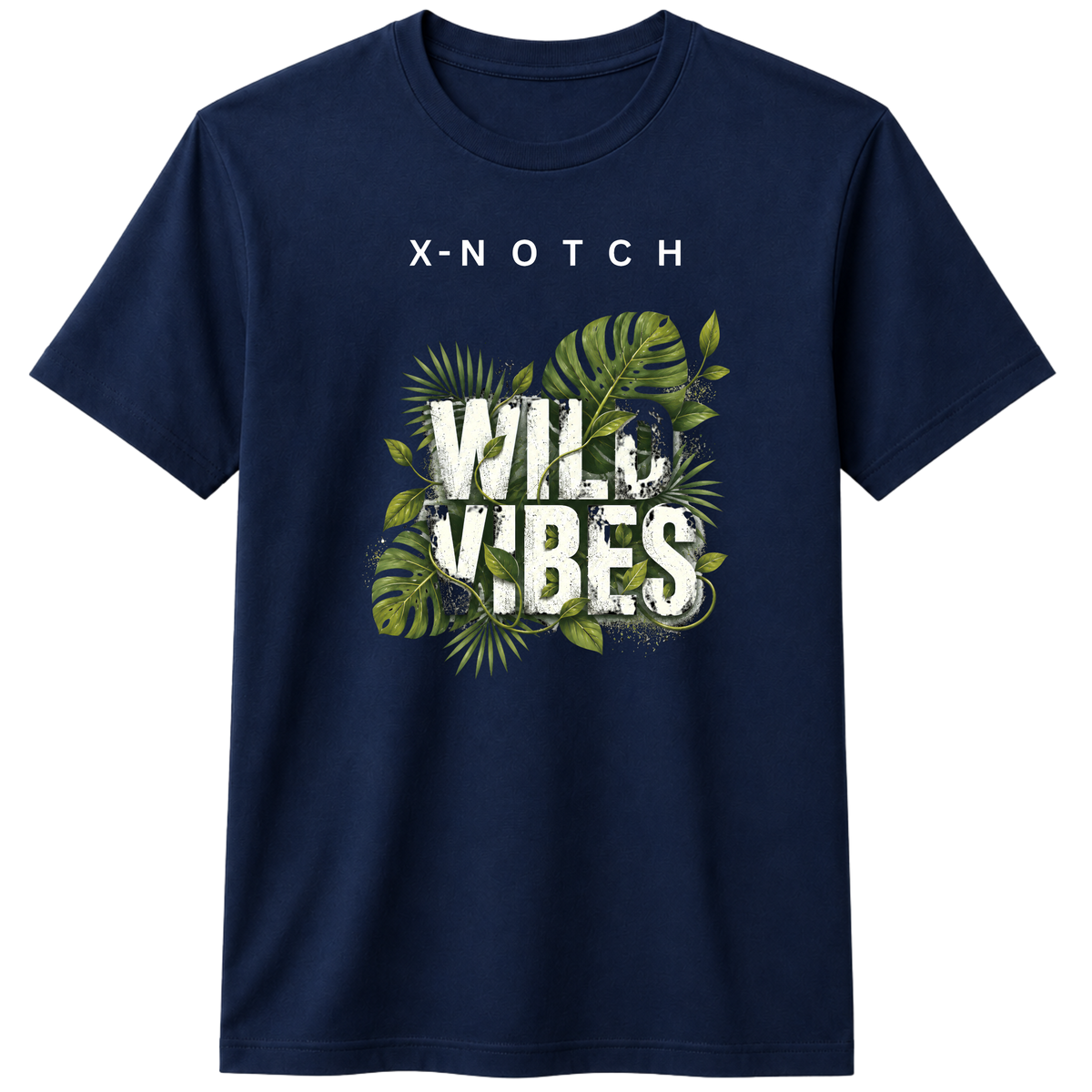 Wild Vibes 100% Cotton T-shirt | X NOTCH - Navy Blue