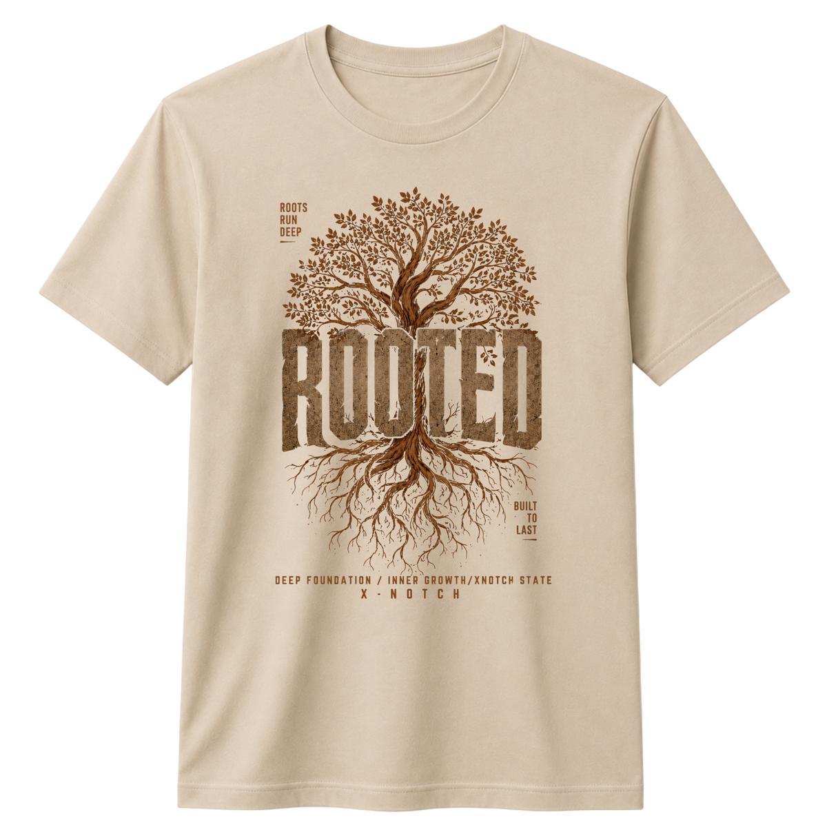 Rooted 100% Cotton T-shirt | X NOTCH - Beige
