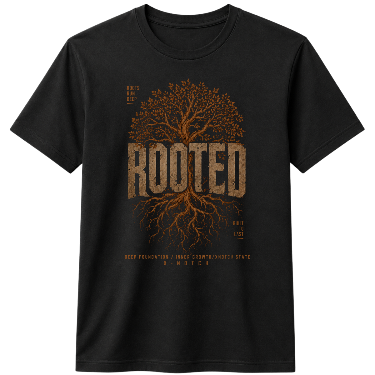 Rooted 100% Cotton T-shirt | X NOTCH - Black