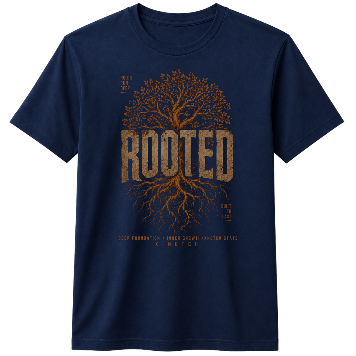 Rooted 100% Cotton T-shirt | X NOTCH - Navy Blue