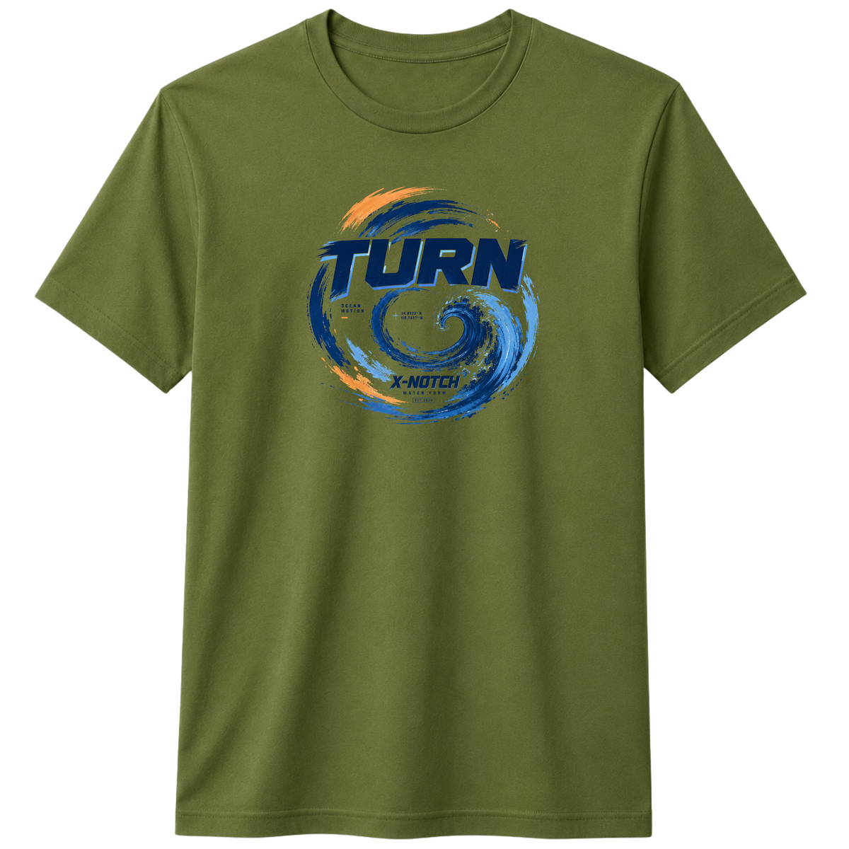 Turn 100% Cotton T-shirt | X NOTCH - Olive green