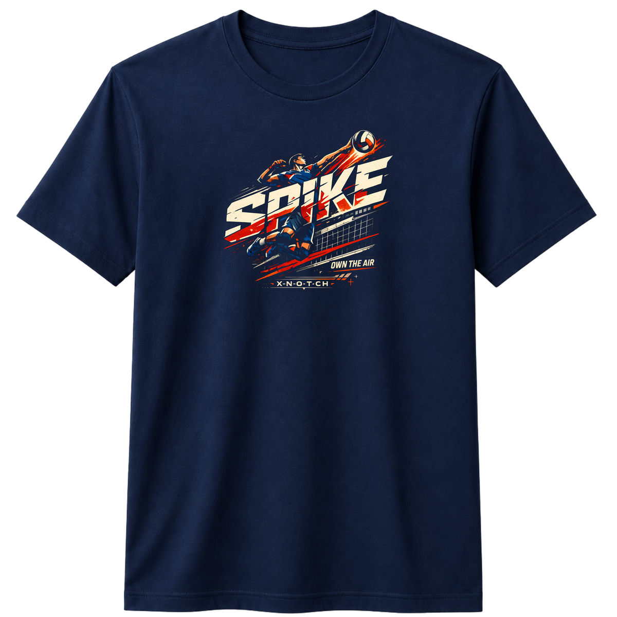 Spike 100% Cotton T-shirt | X NOTCH - Navy Blue