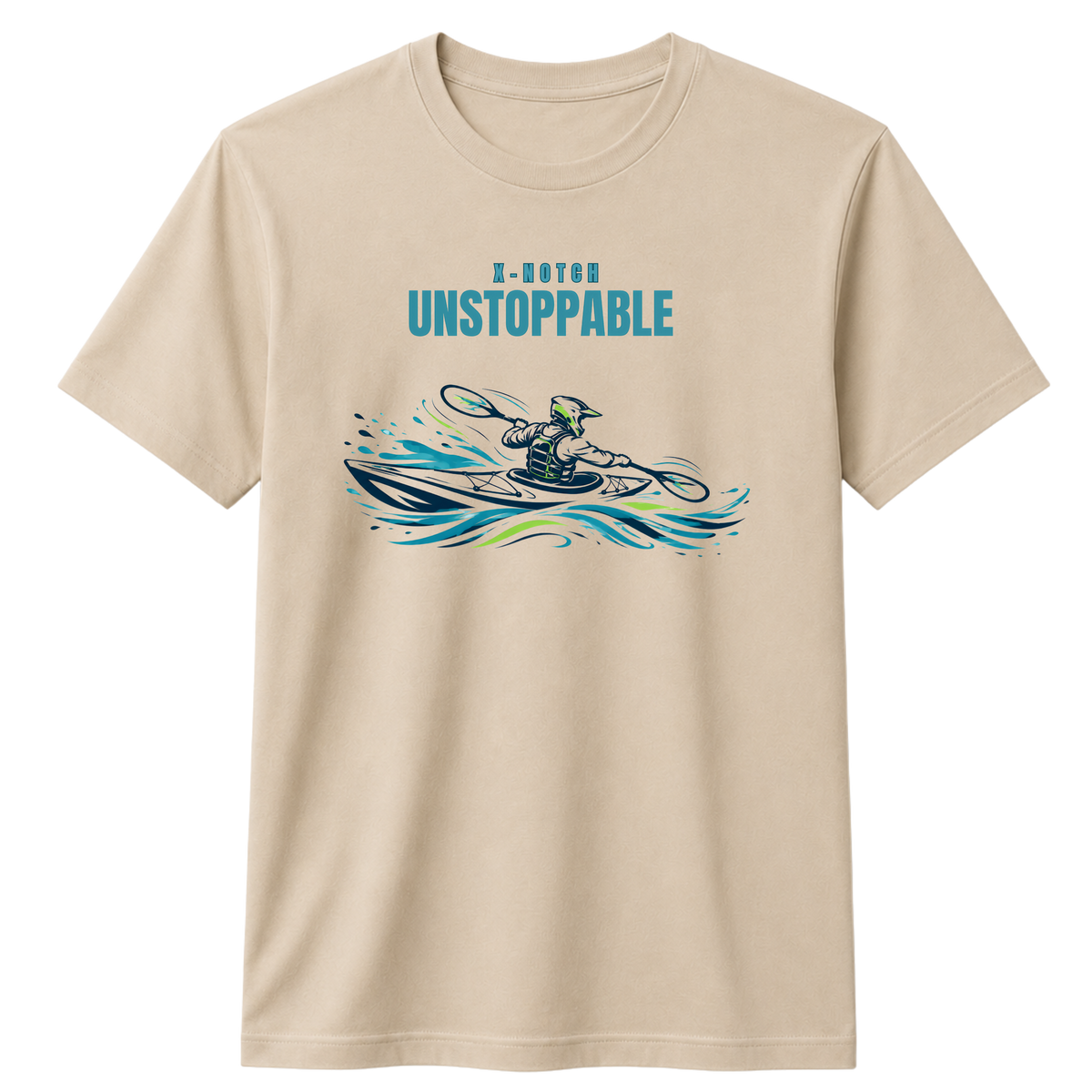 Unstoppable Kayak 100% Cotton T-shirt | X NOTCH - Beige