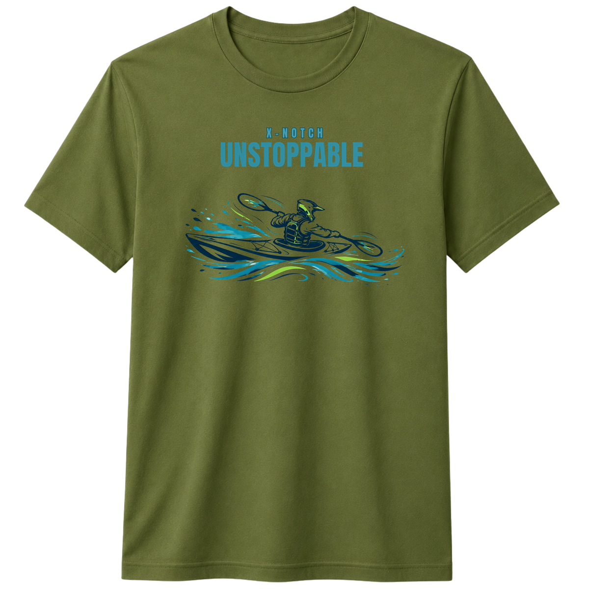 Unstoppable Kayak 100% Cotton T-shirt | X NOTCH - Olive green