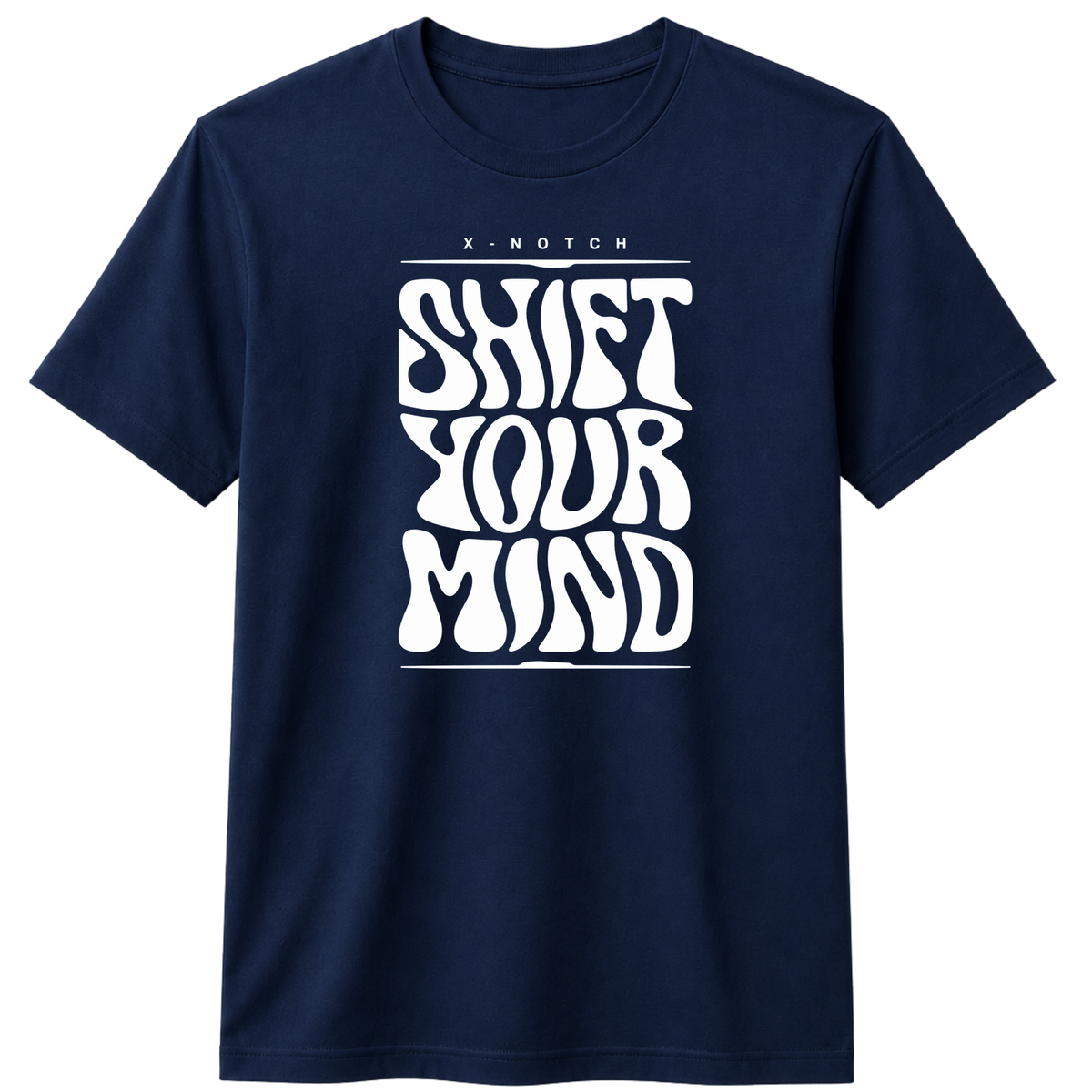 Shift Your Mind 100% Cotton T-shirt | X NOTCH - Navy Blue