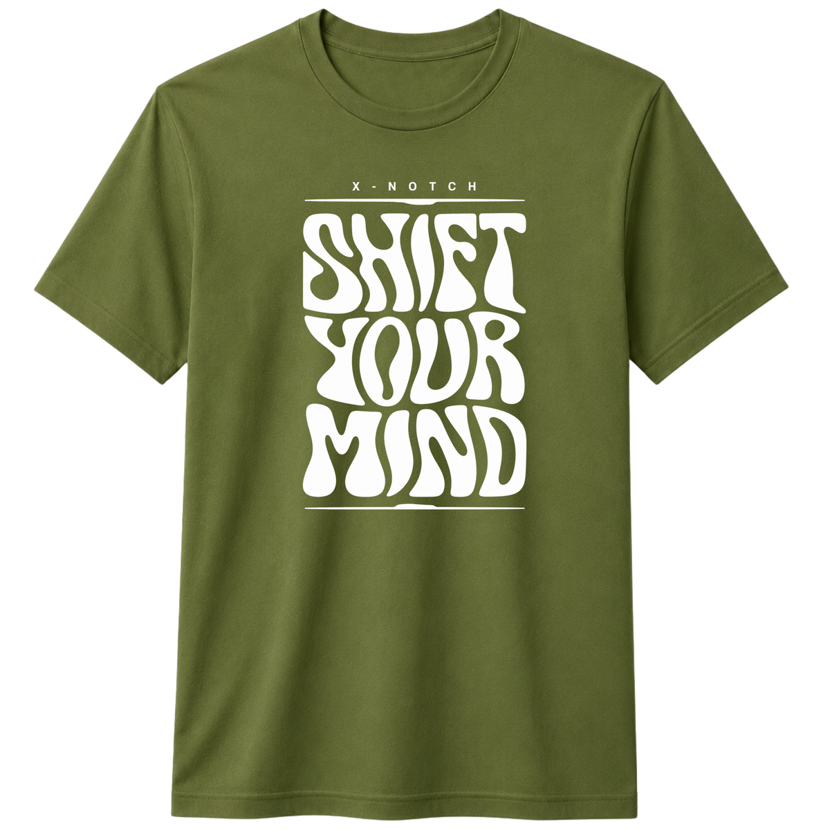 Shift Your Mind 100% Cotton T-shirt | X NOTCH - Olive green