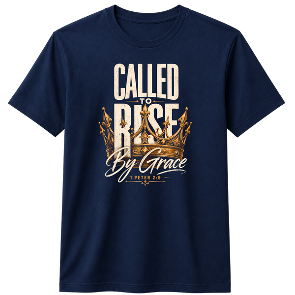 Called to Rise by Grace 100% Cotton T-shirt / X NOTCH - Navy Blue