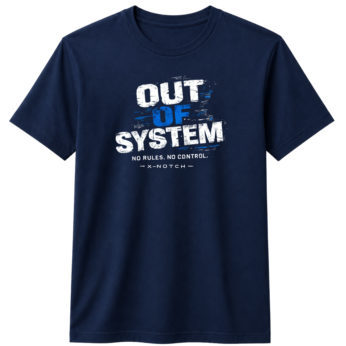 OUT OF SYSTEM 100% Cotton T-shirt X NOTCH - Navy Blue